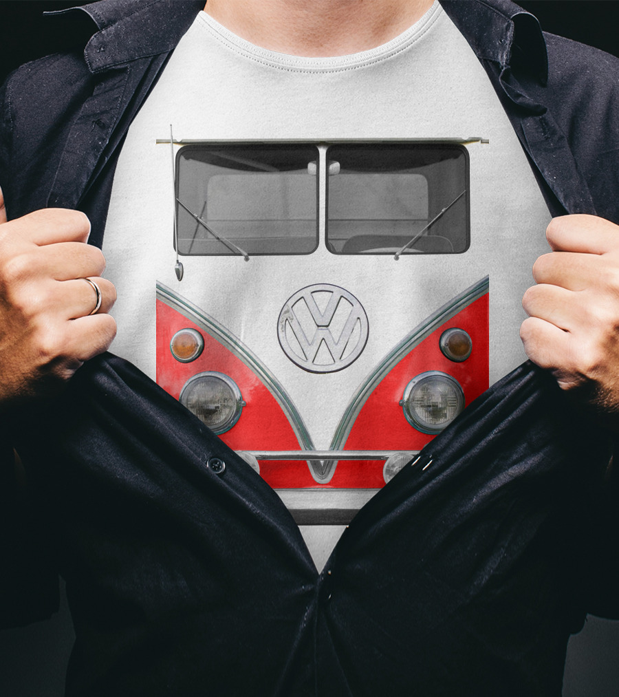 Volkswagen Camper Van Front Red And White Classic T-Shirt