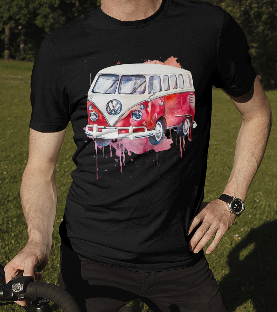 Volkswagen Camper Van Watercolor T-Shirt