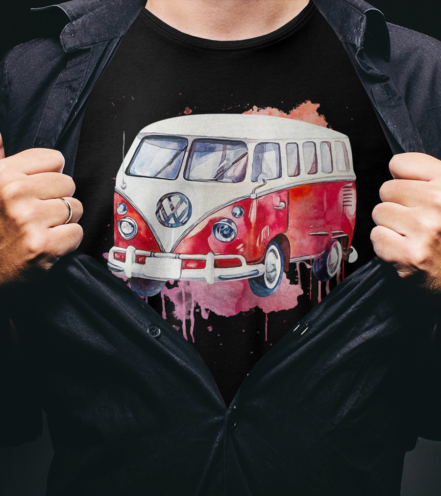 Volkswagen Camper Van Watercolor T-Shirt