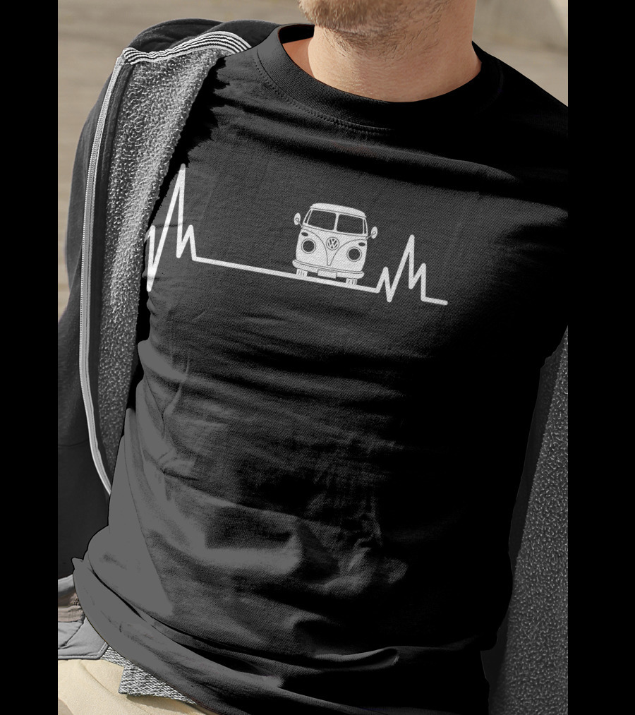Volkswagen Van Heartbeat Line T-Shirt