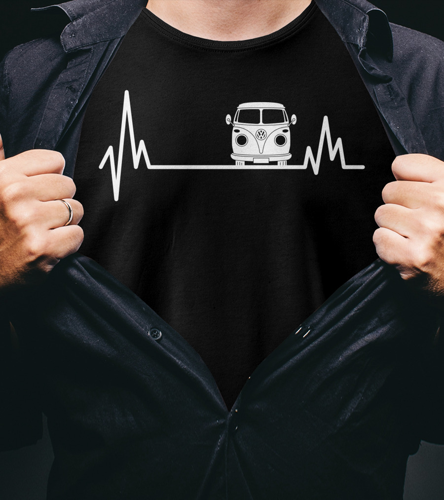 Volkswagen Van Heartbeat Line T-Shirt