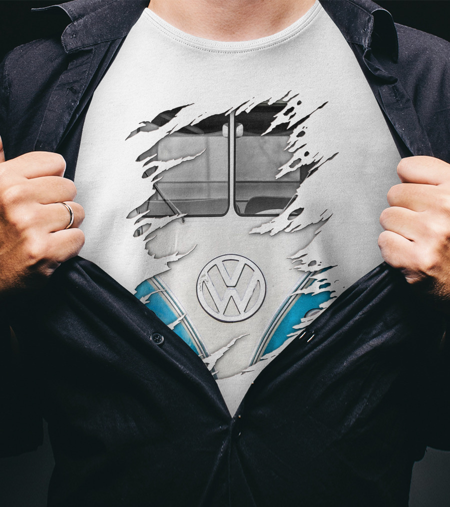 Volkswagen Torn Van Front View T-Shirt