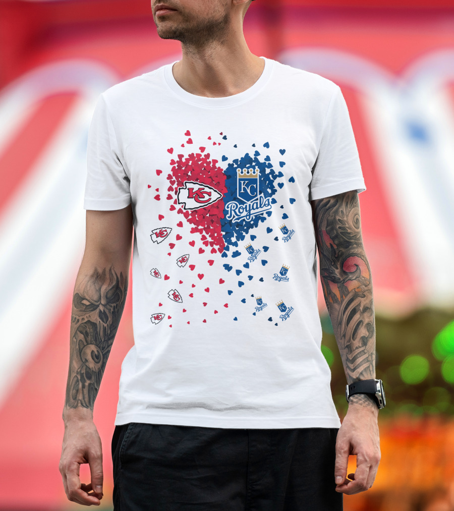 KC Chiefs Royals Heart Logo Hearts T-Shirt