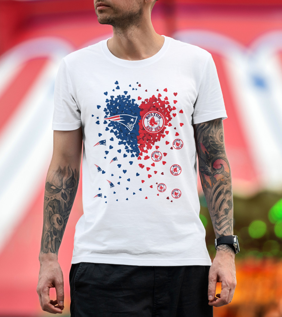 Boston Red Sox Patriot Heart T-Shirt