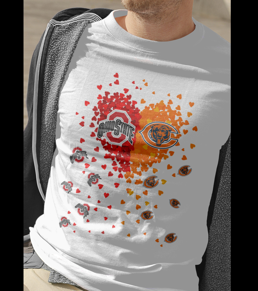 Ohio State Buckeyes Chicago Bears Heart T-Shirt