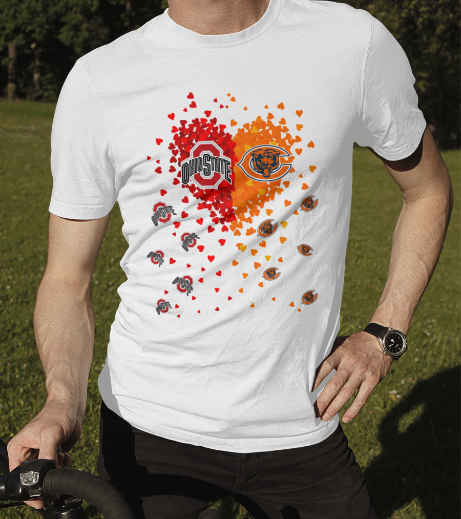 Ohio State Buckeyes Chicago Bears Heart T-Shirt