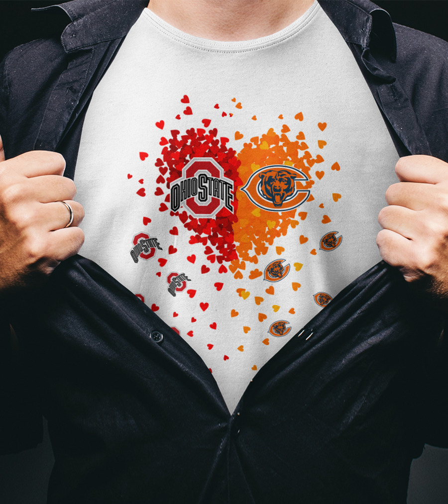 Ohio State Buckeyes Chicago Bears Heart T-Shirt