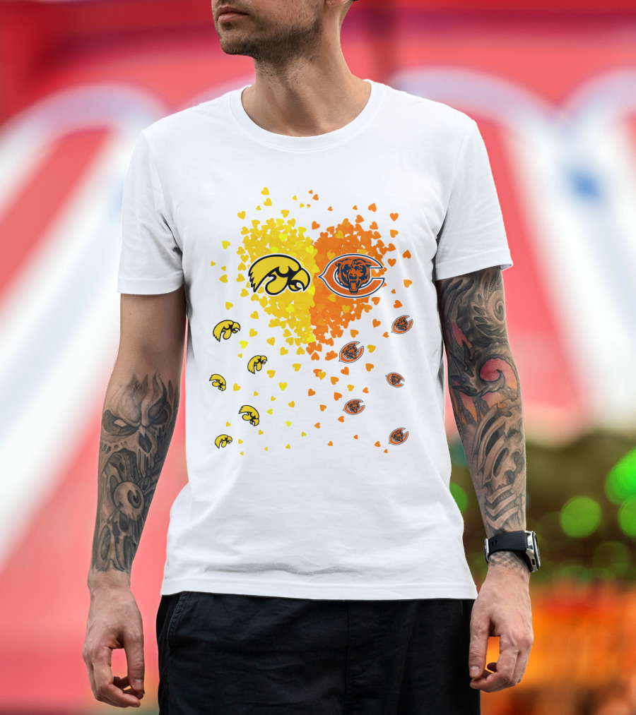 Hawkeyes Bears Heart Logo Fusion T-Shirt