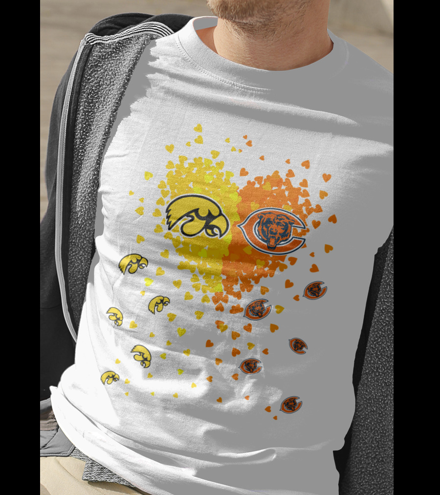 Hawkeyes Bears Heart Logo Fusion T-Shirt