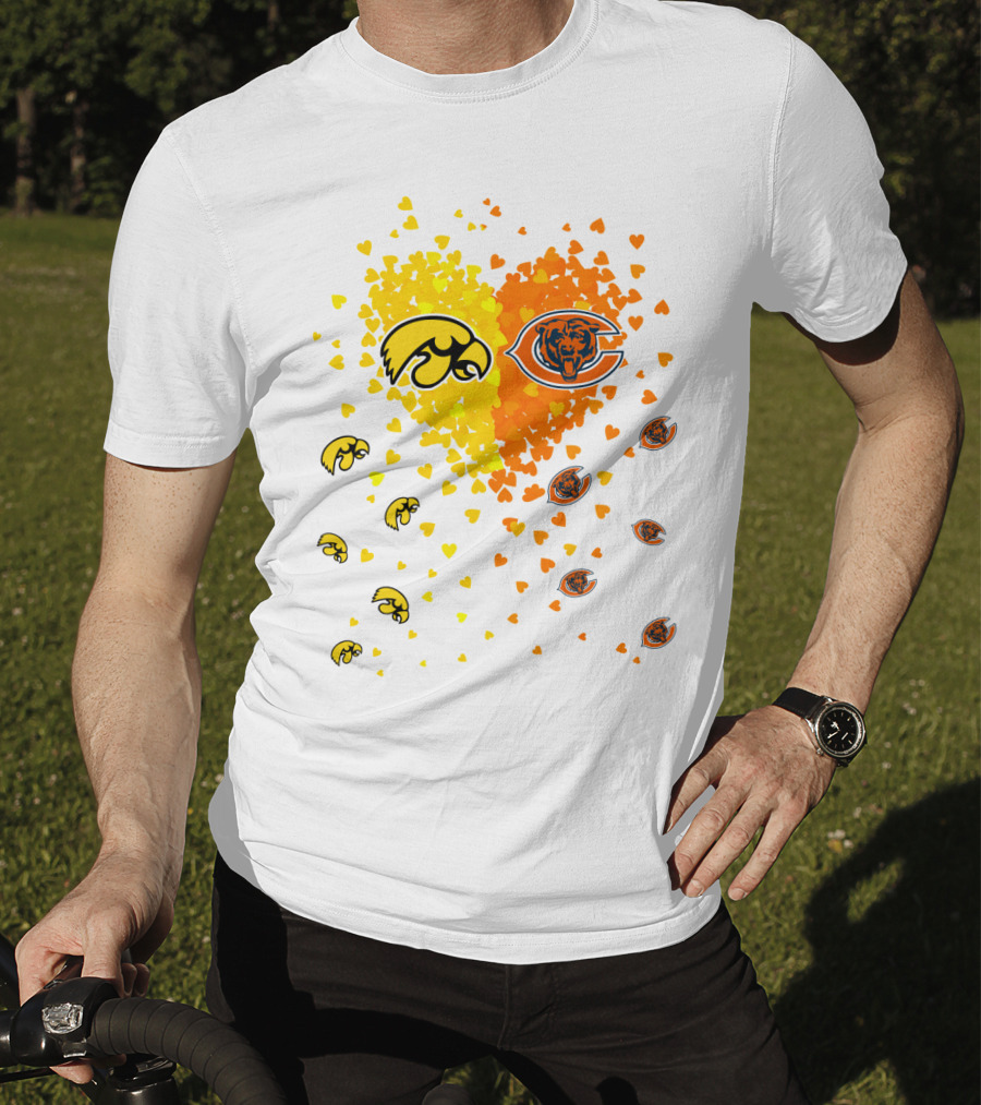 Hawkeyes Bears Heart Logo Fusion T-Shirt