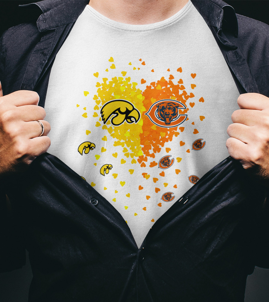 Hawkeyes Bears Heart Logo Fusion T-Shirt