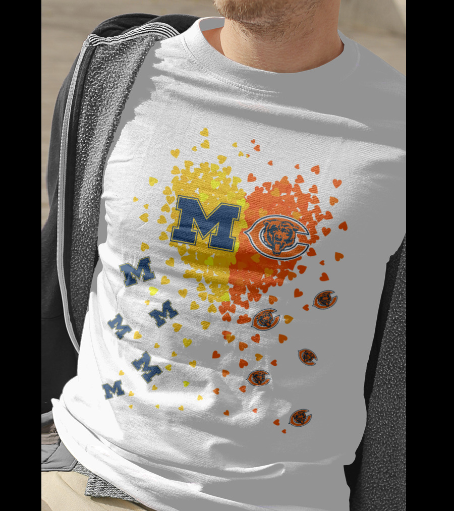 M Heart Bears Wolverines M Logos With Heart Symbols T-Shirt