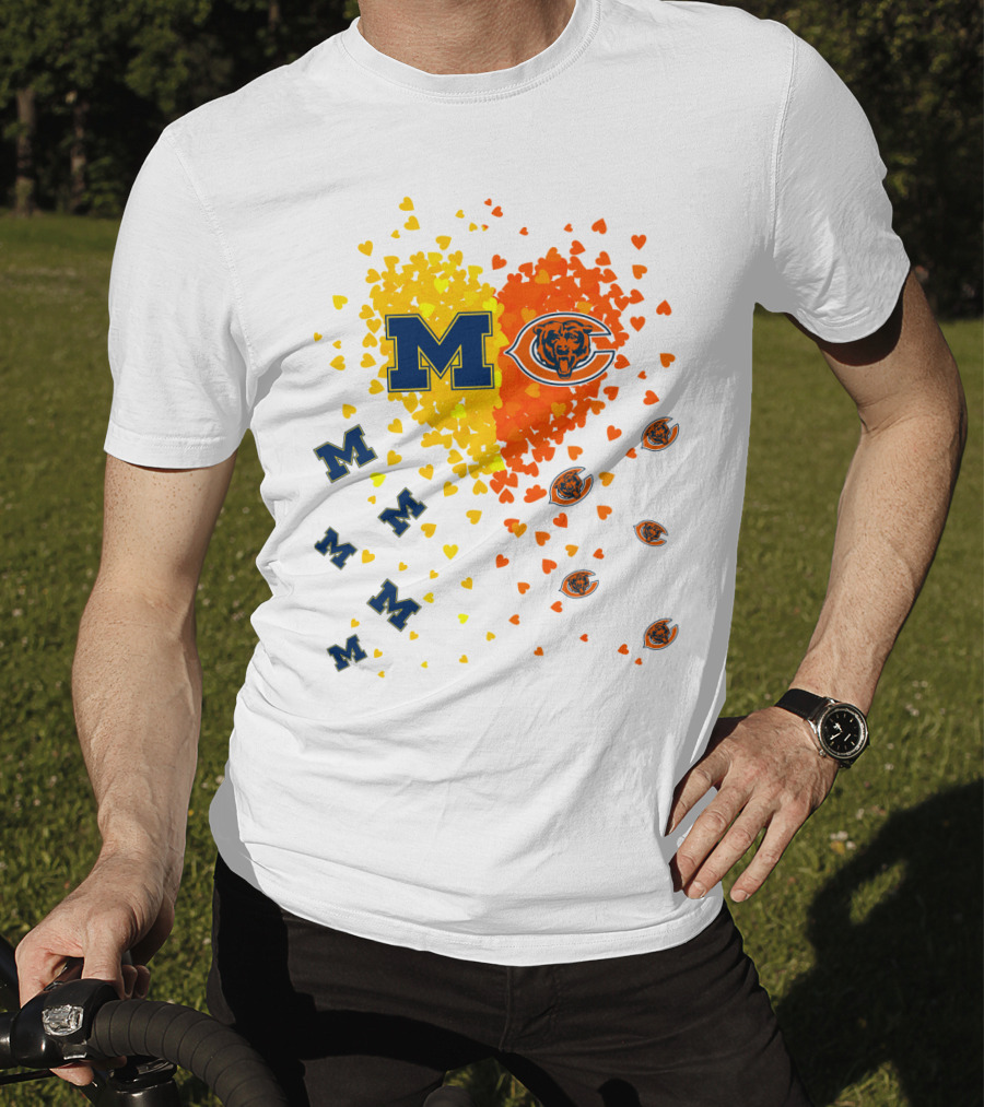 M Heart Bears Wolverines M Logos With Heart Symbols T-Shirt
