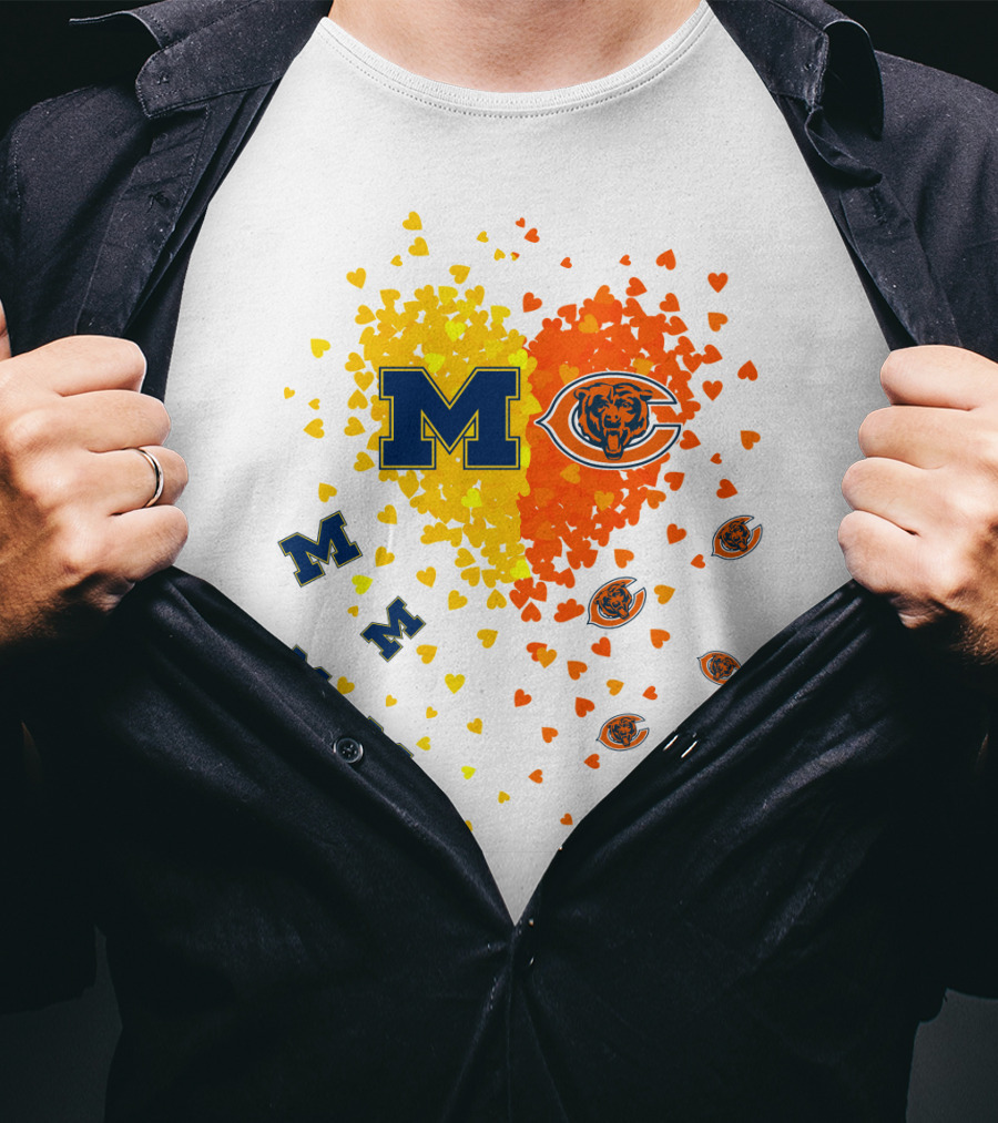 M Heart Bears Wolverines M Logos With Heart Symbols T-Shirt