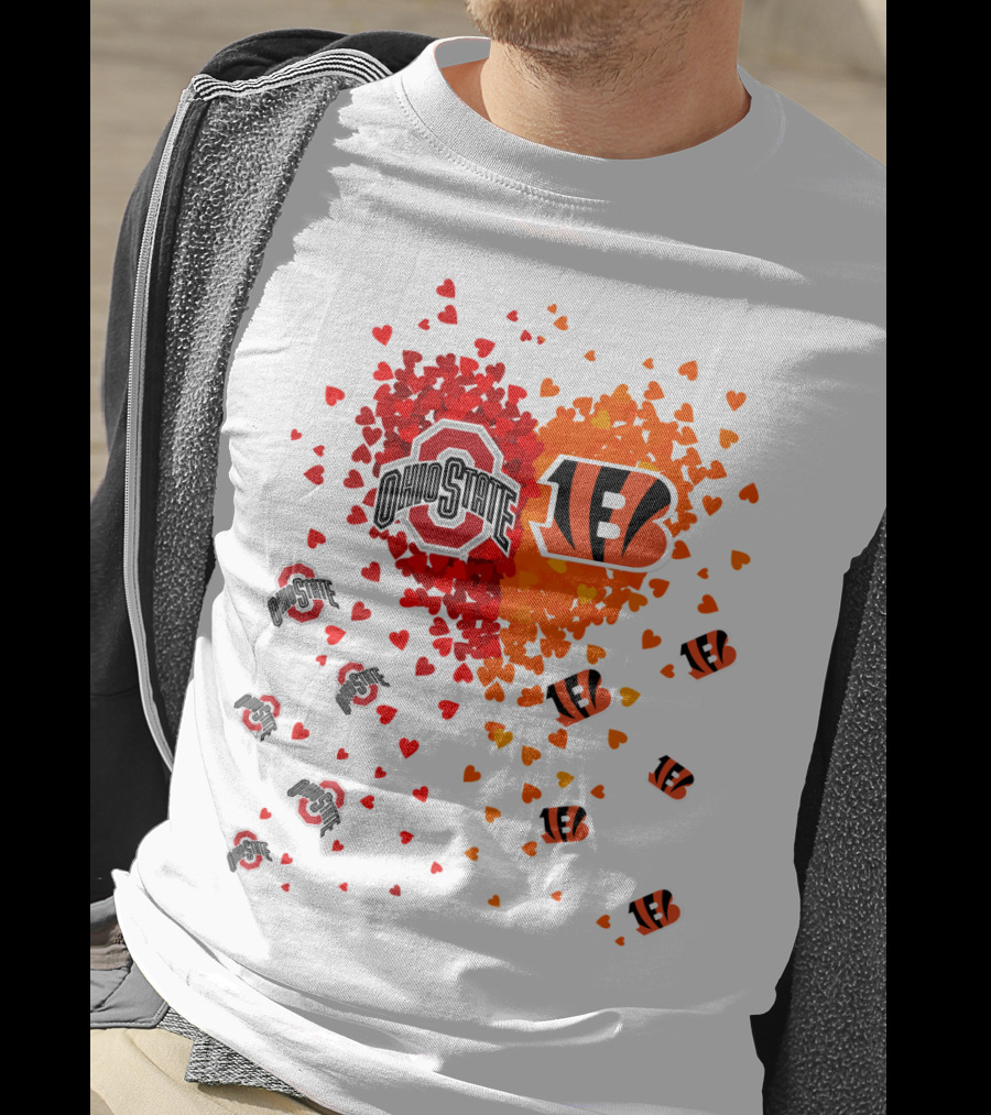 Ohio State Buckeyes Cincinnati Bengals Heart T-Shirt