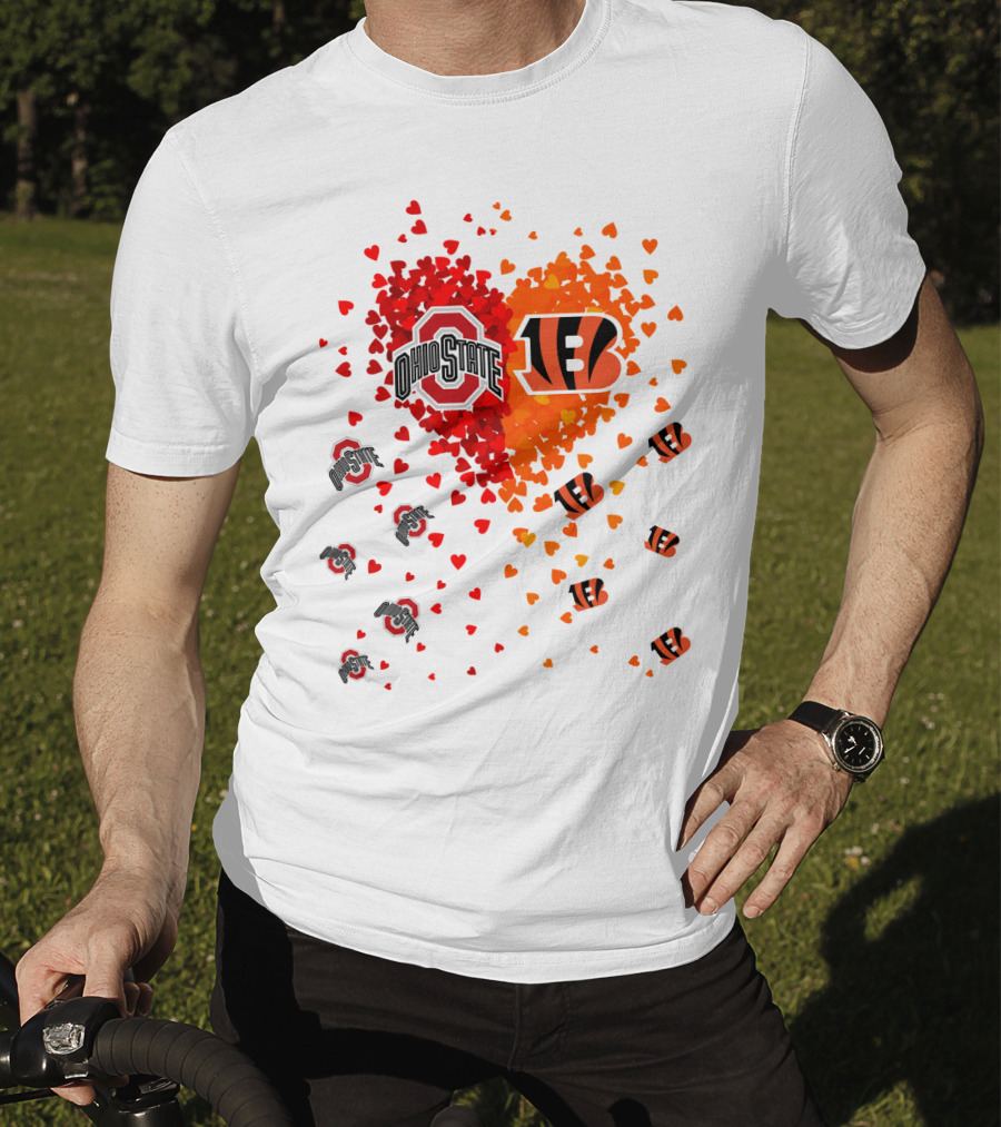 Ohio State Buckeyes Cincinnati Bengals Heart T-Shirt