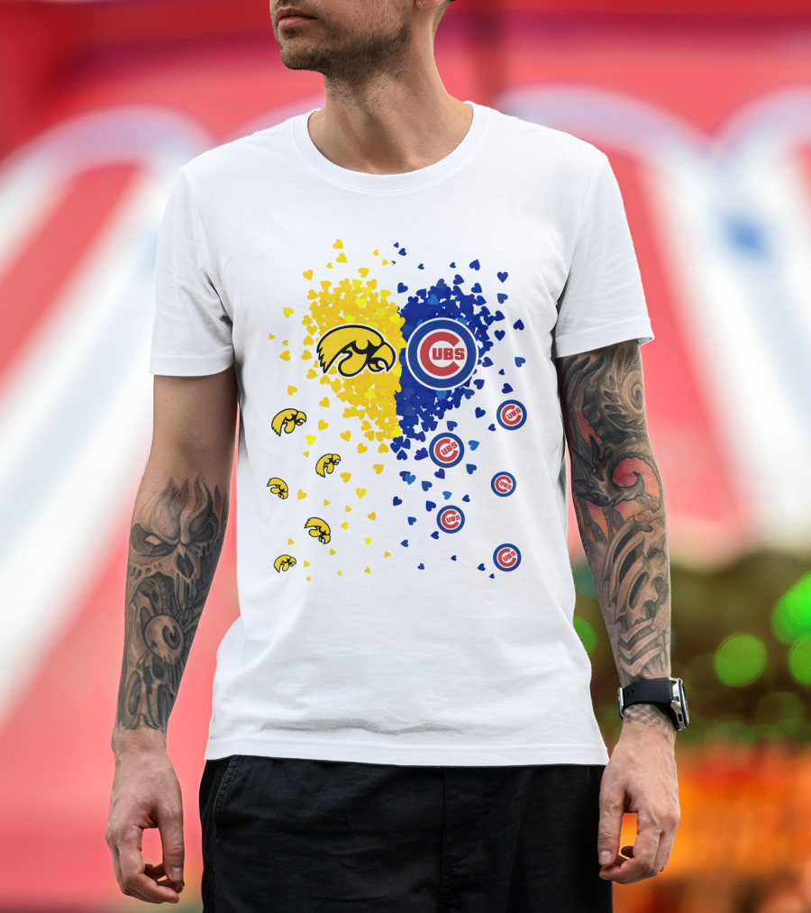 Heart Cubs Hawkeyes Chicago Iowa Love T-Shirt