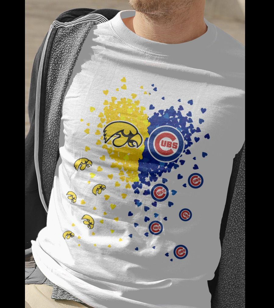 Heart Cubs Hawkeyes Chicago Iowa Love T-Shirt