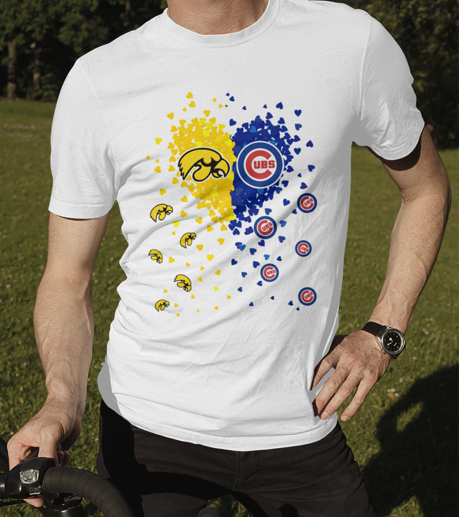 Heart Cubs Hawkeyes Chicago Iowa Love T-Shirt