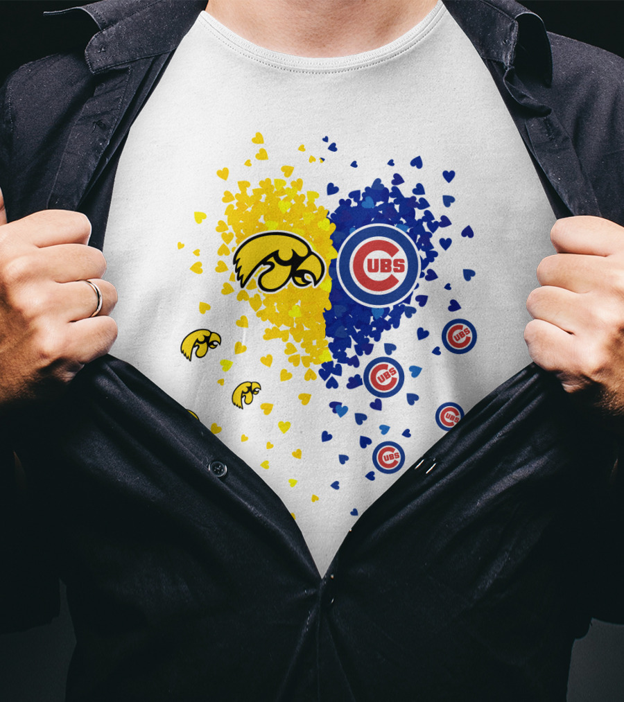 Heart Cubs Hawkeyes Chicago Iowa Love T-Shirt