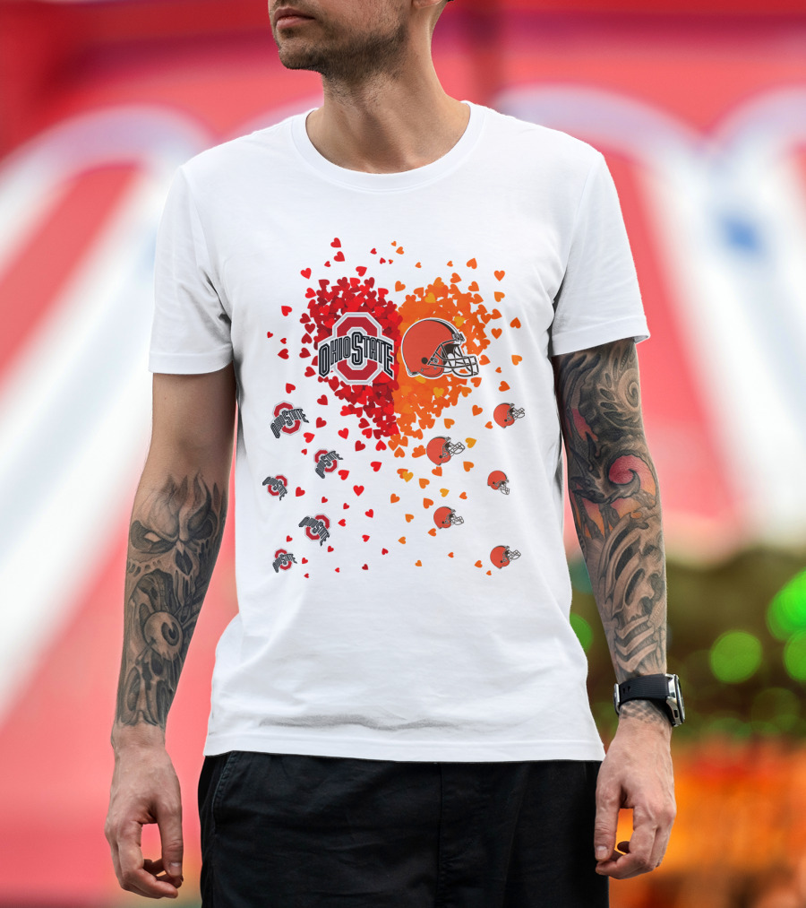 Ohio State Buckeyes Cleveland Browns Heart T-Shirt