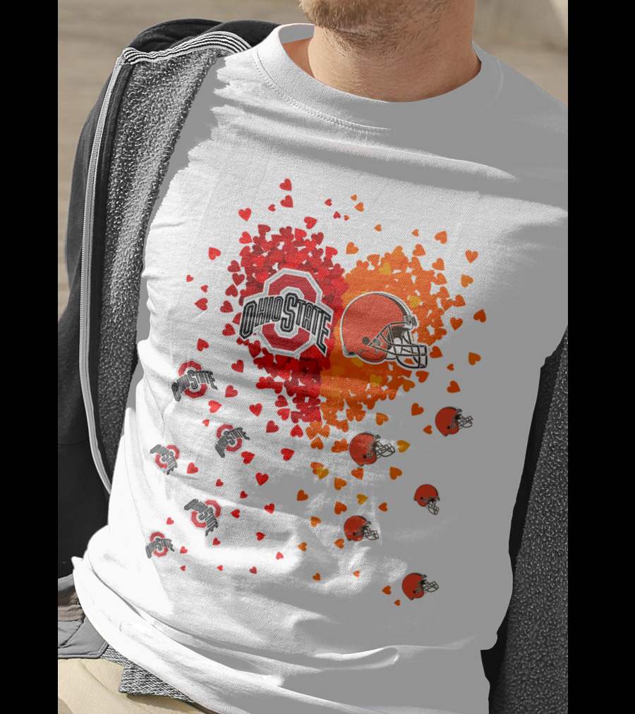Ohio State Buckeyes Cleveland Browns Heart T-Shirt