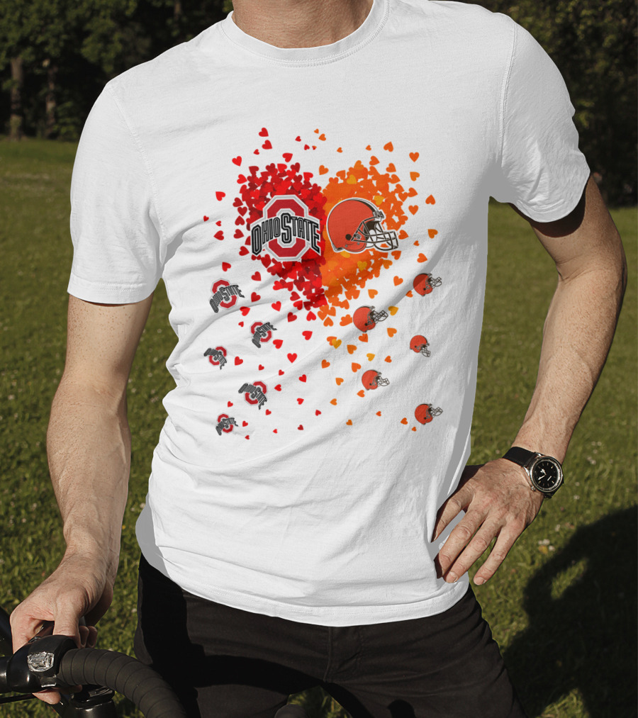 Ohio State Buckeyes Cleveland Browns Heart T-Shirt