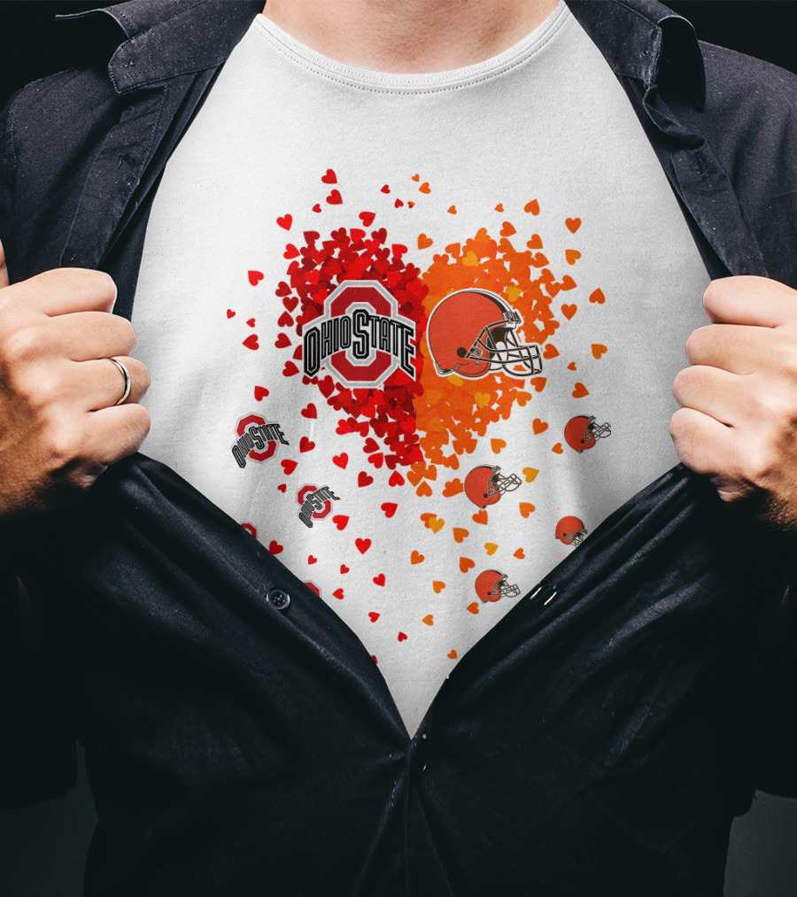 Ohio State Buckeyes Cleveland Browns Heart T-Shirt