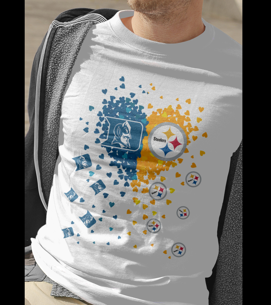 Heart Duke Blue Devils Pittsburgh Steelers Fan Allegiance T-Shirt