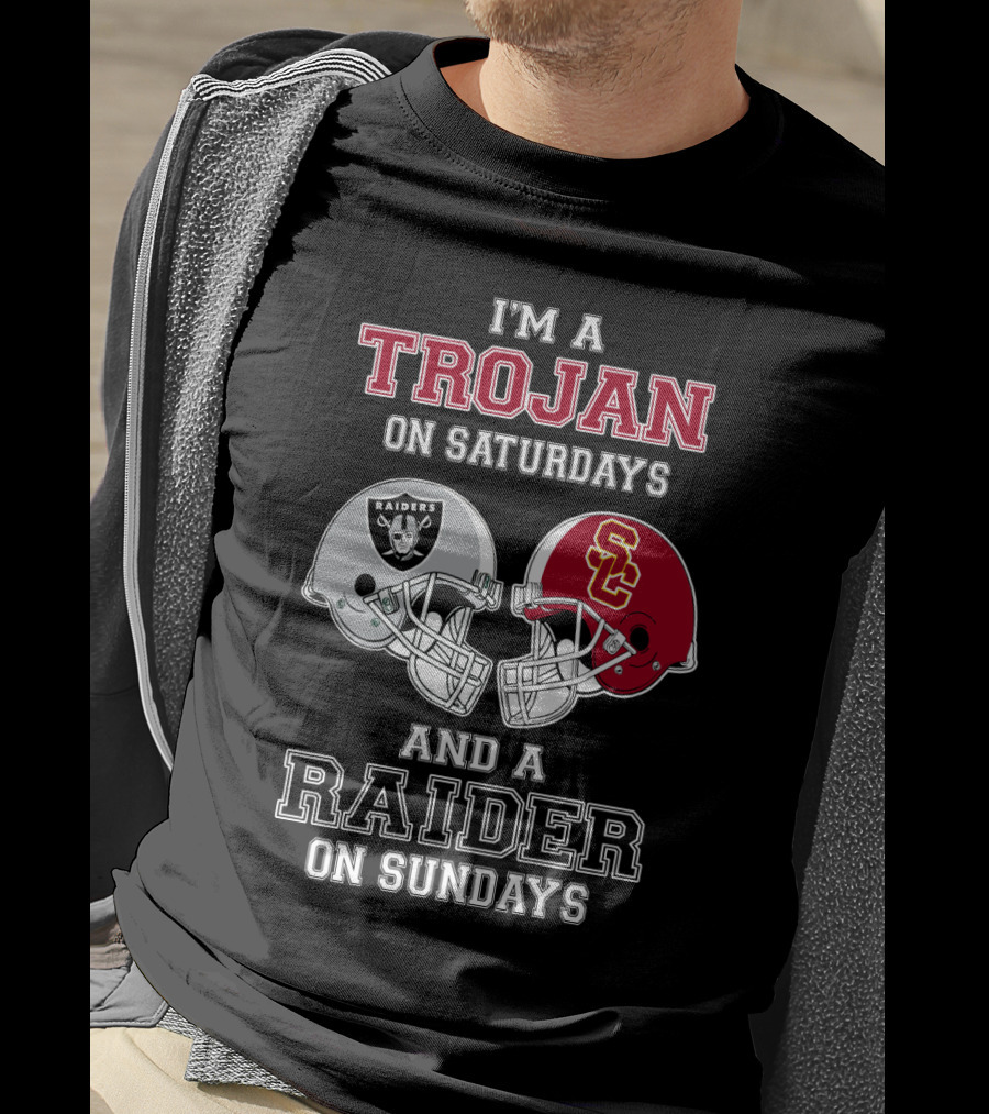 I'm A Trojan On Saturdays And A Raider On Sundays T-Shirt