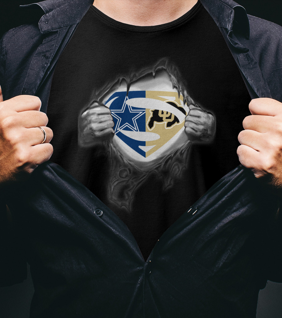 Cowboys Colorado Buffaloes Superman Logo Fusion T-Shirt