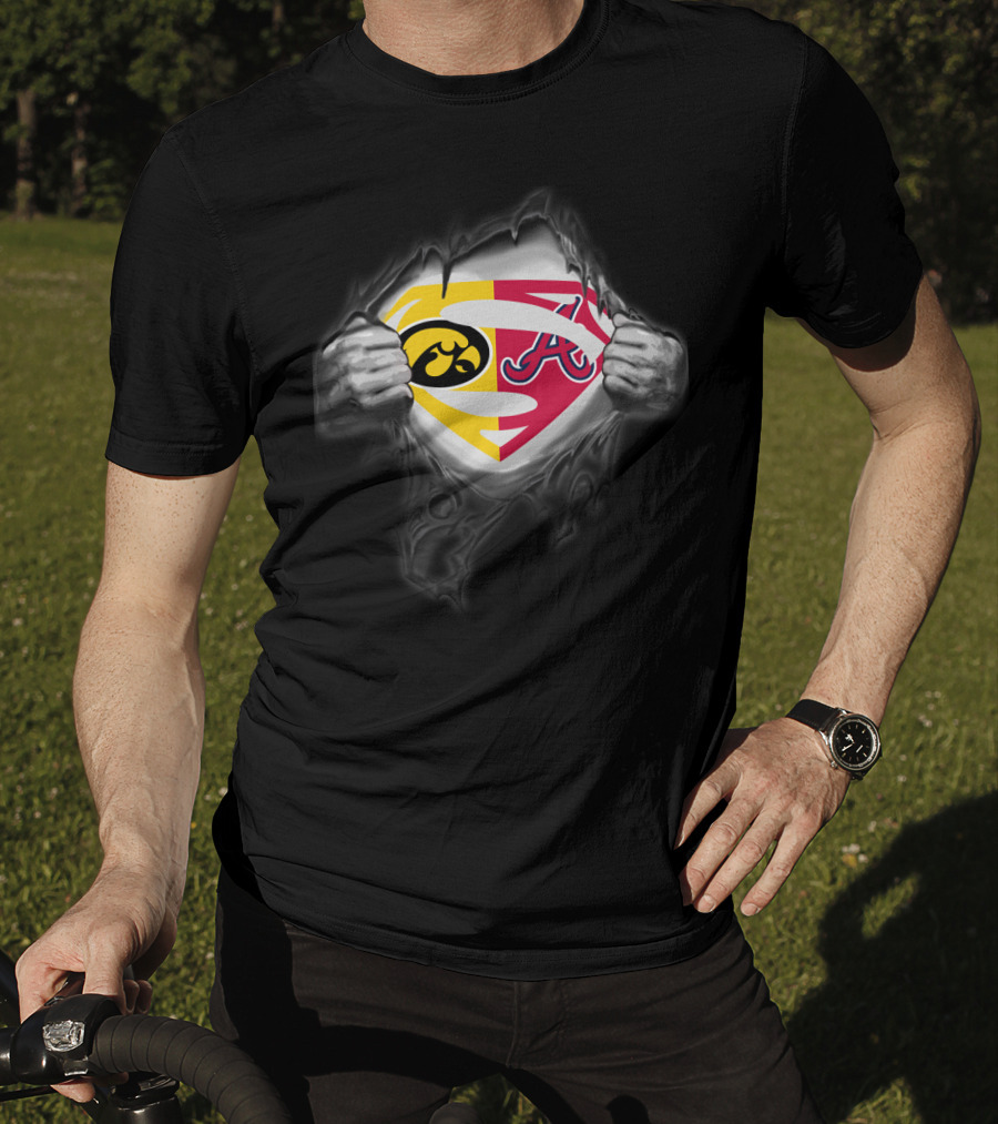 Hawkeyes Atlanta Braves Superman Symbol Crossover T-Shirt