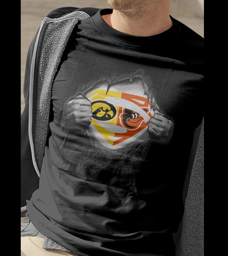 Hawkeyes Baltimore Orioles Superman Logo Mashup T-Shirt