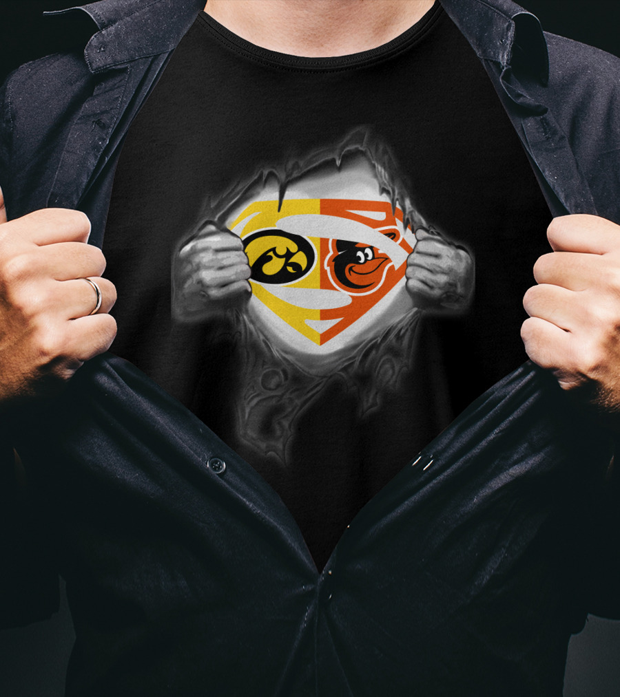 Hawkeyes Baltimore Orioles Superman Logo Mashup T-Shirt