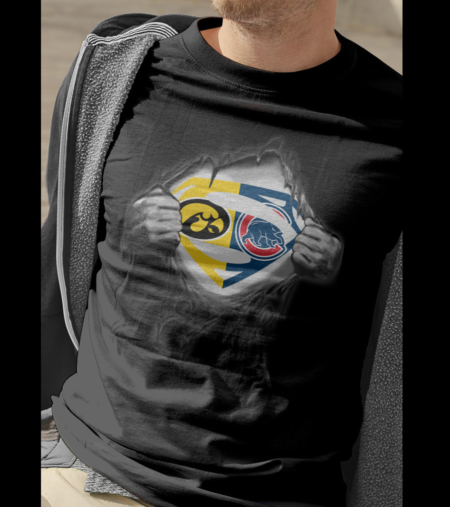 Hawkeyes Chicago Cubs Superman Logo Mashup T-Shirt