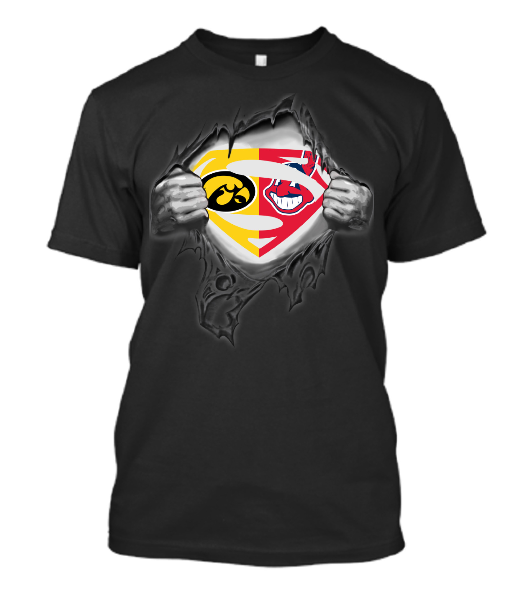 Hawkeyes Cleveland Indians Superman Logo Fusion T-Shirt