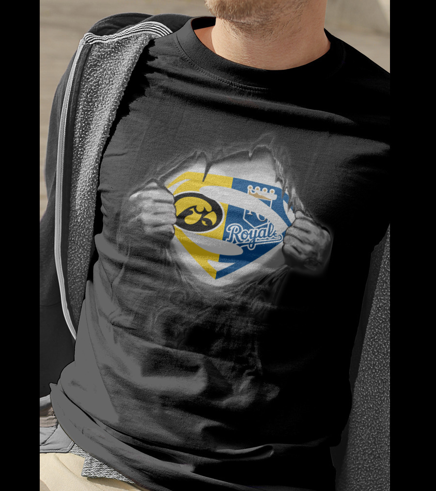 Hawkeyes Kansas City Royals Superman Logo Fusion T-Shirt