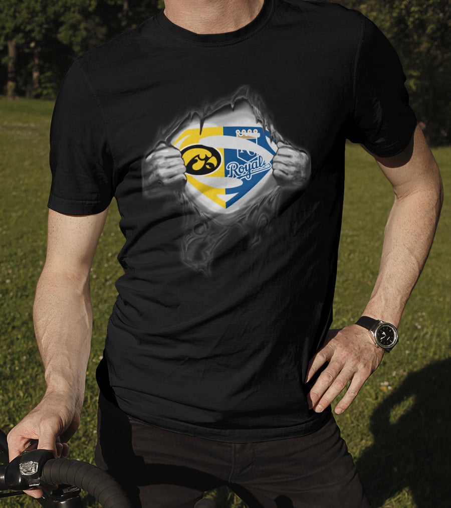 Hawkeyes Kansas City Royals Superman Logo Fusion T-Shirt