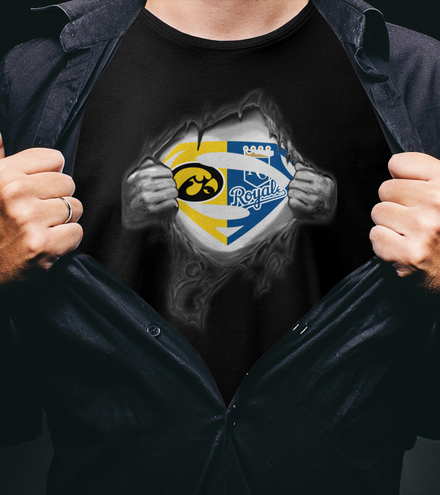 Hawkeyes Kansas City Royals Superman Logo Fusion T-Shirt