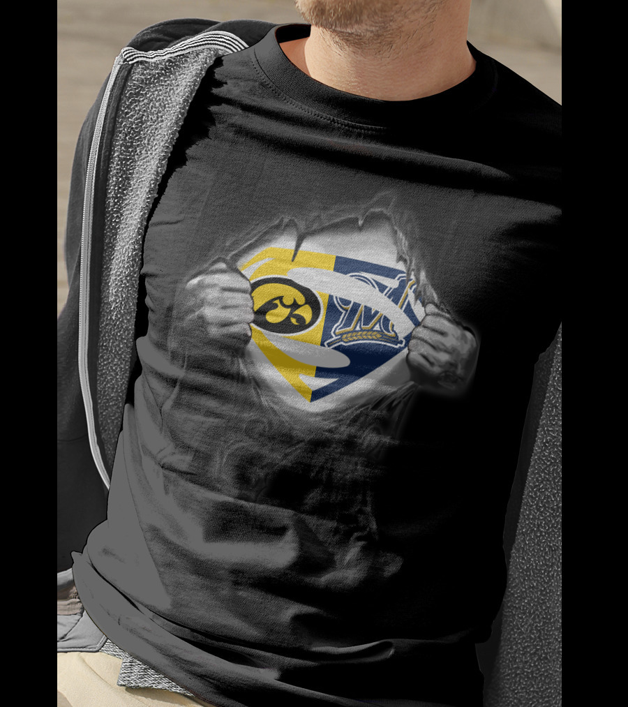 Hawkeyes Milwaukee Brewers Superman Logo Mashup T-Shirt