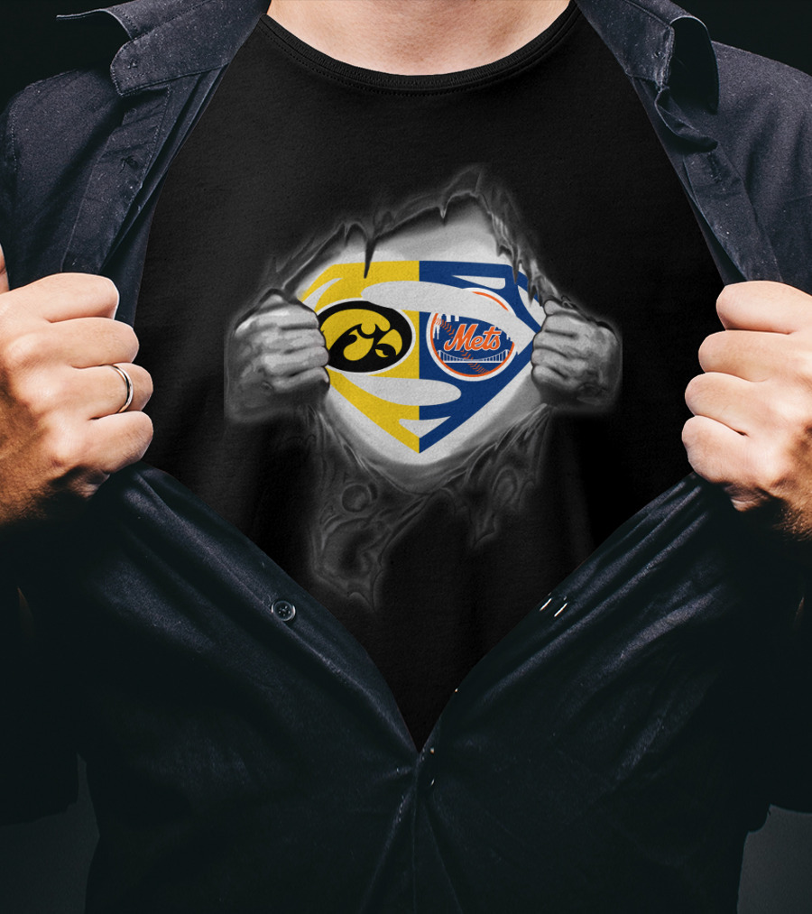 Hawkeyes New York Mets Superman Logo Fusion T-Shirt