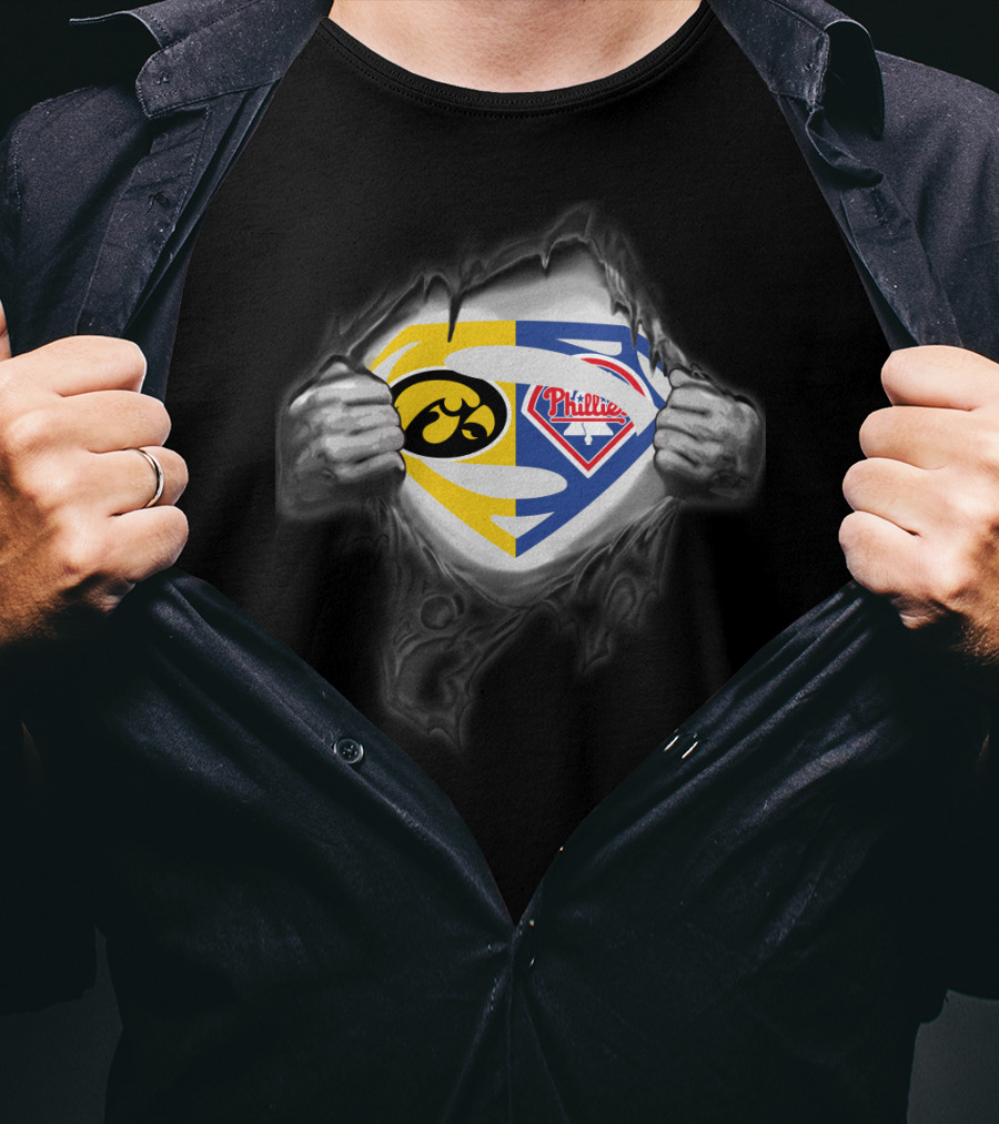 Hawkeyes Philadelphia Phillies Superman Logo Fusion T-Shirt