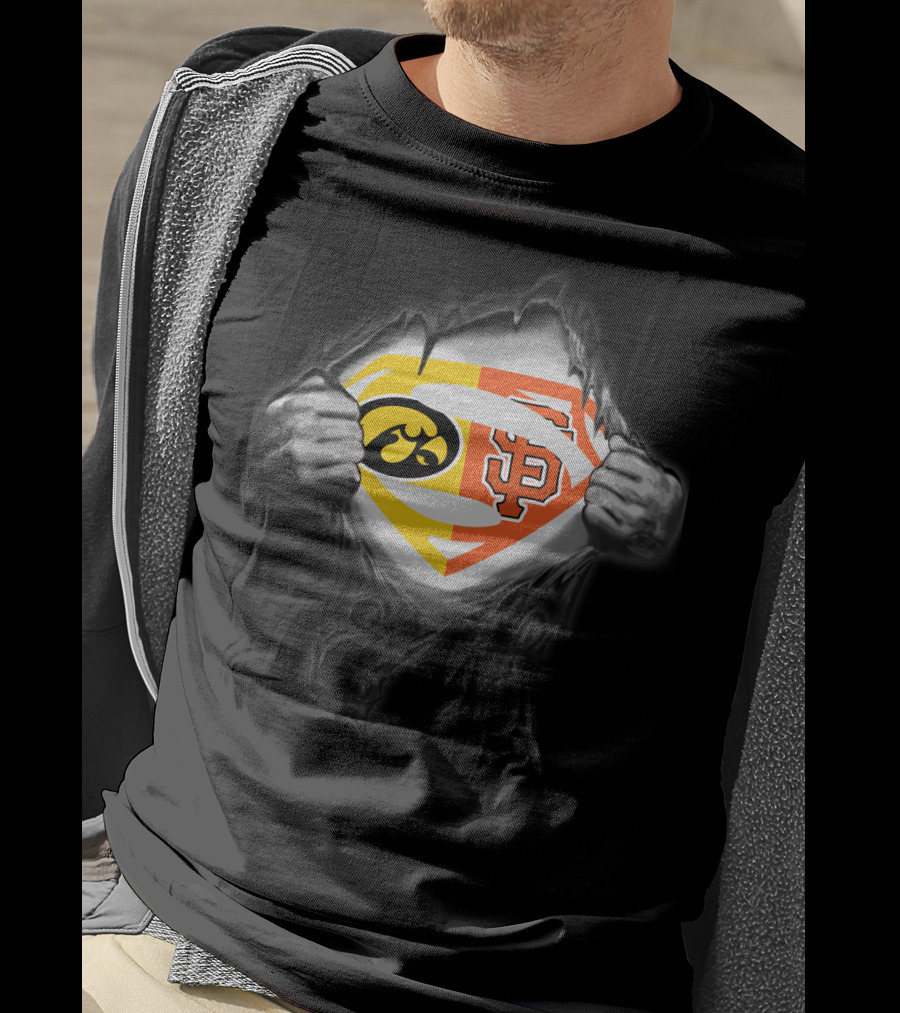 Hawkeyes San Francisco Giants Superman Logo Fusion T-Shirt