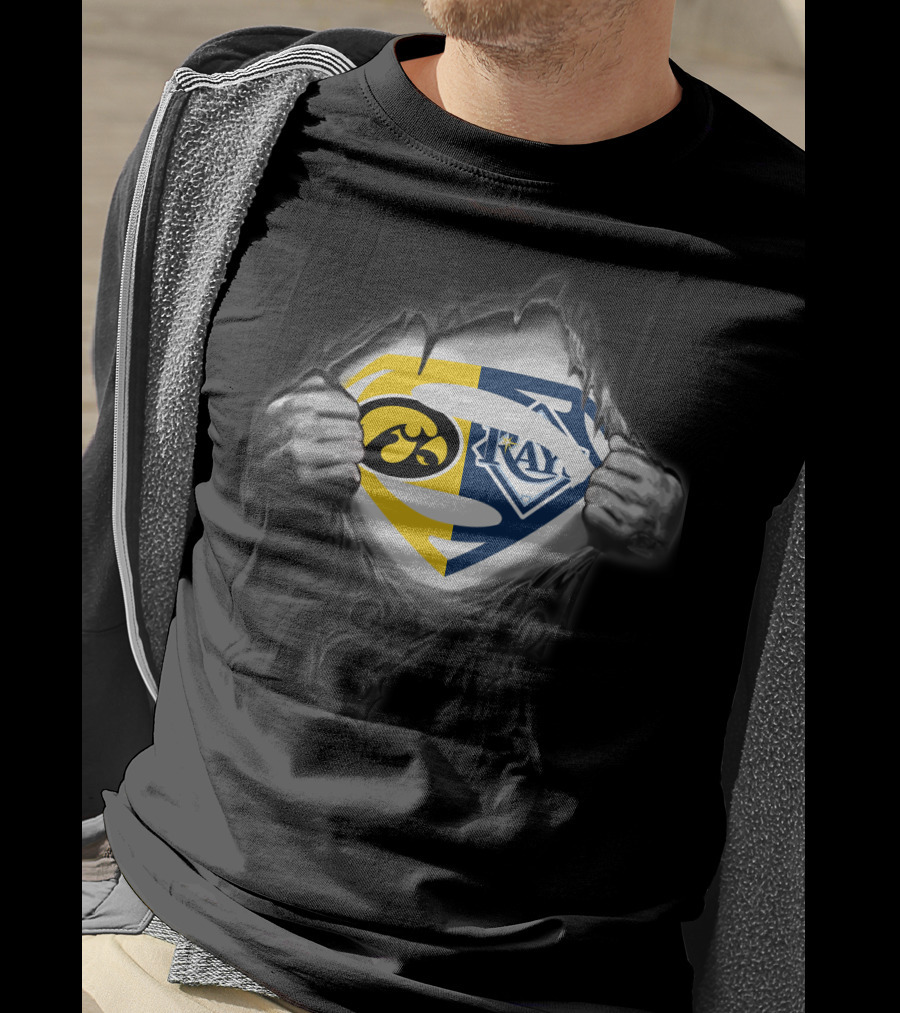 Hawkeyes Tampa Bay Rays Superman Logo Integration T-Shirt