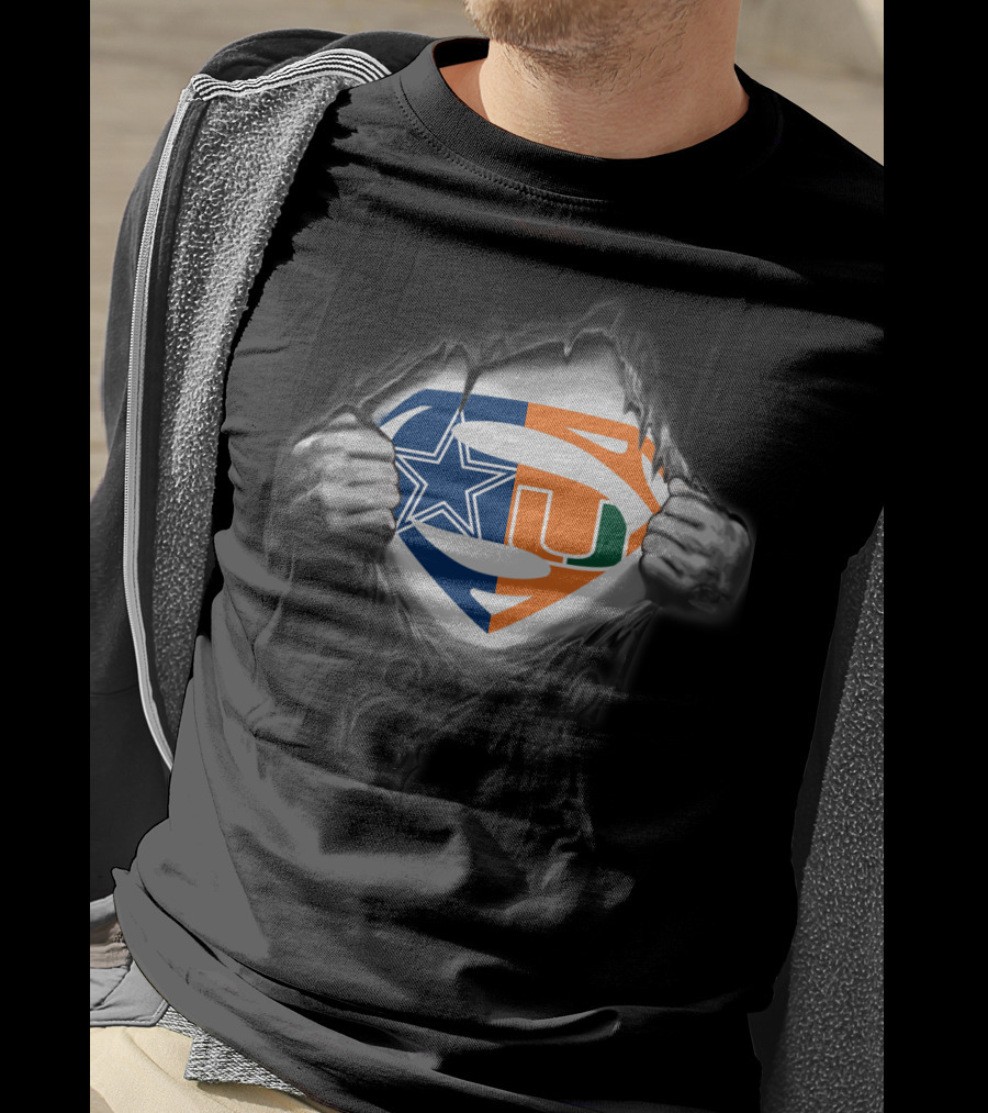 Dallas Cowboys Miami Hurricanes Superman Kansas T-Shirt