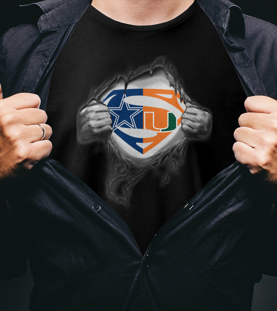 Dallas Cowboys Miami Hurricanes Superman Kansas T-Shirt