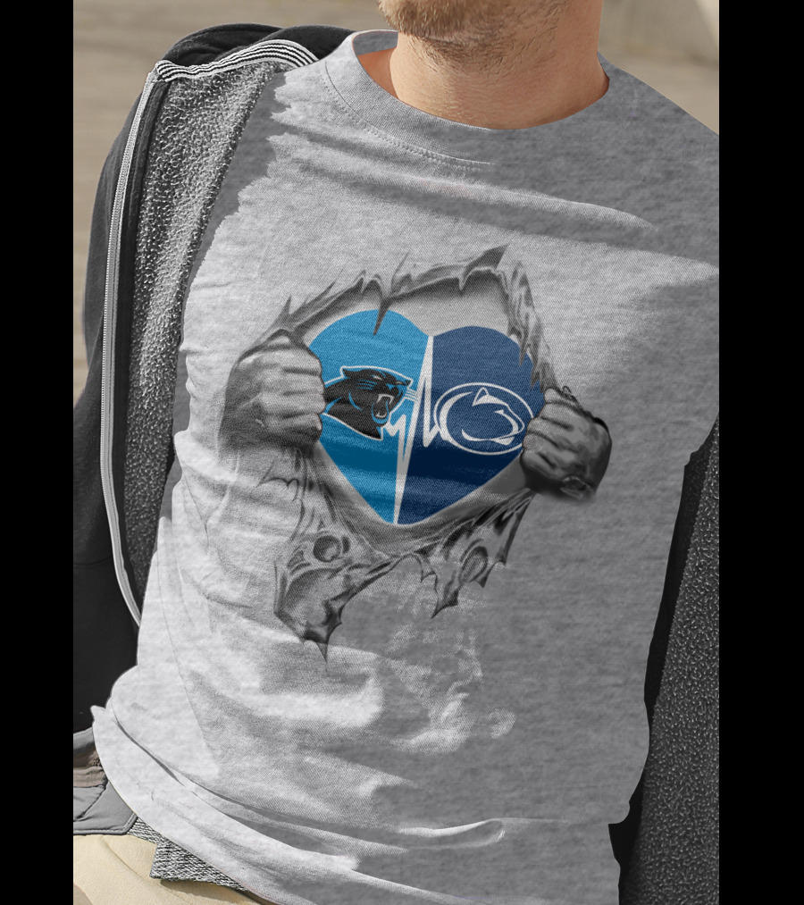 Carolina Panthers Penn State Nittany Lions Heartbreak Ripped T-Shirt
