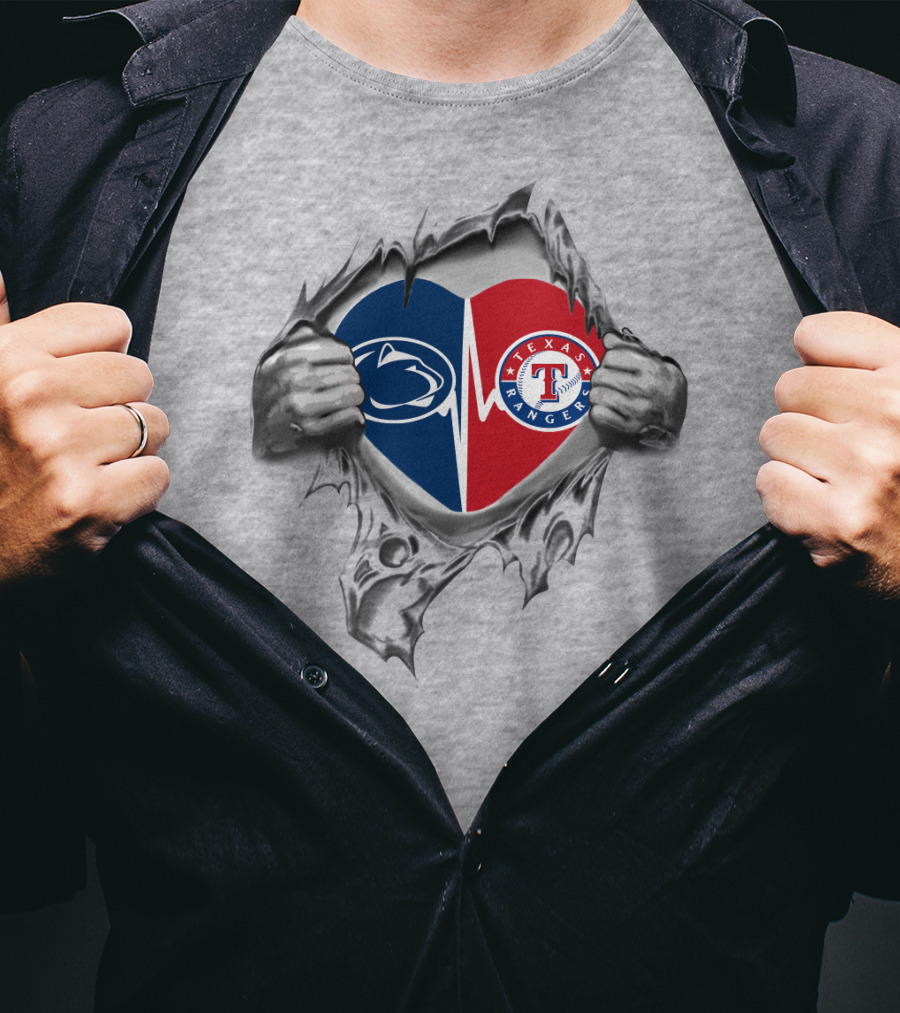 Penn State Texas Rangers Heart Hands T-Shirt