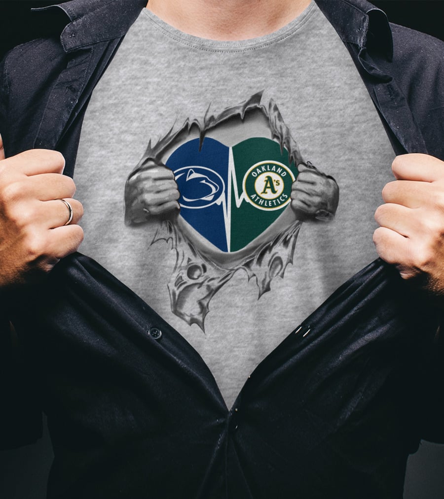 Oakland Athletics Penn State Heartbeat Fusion T-Shirt