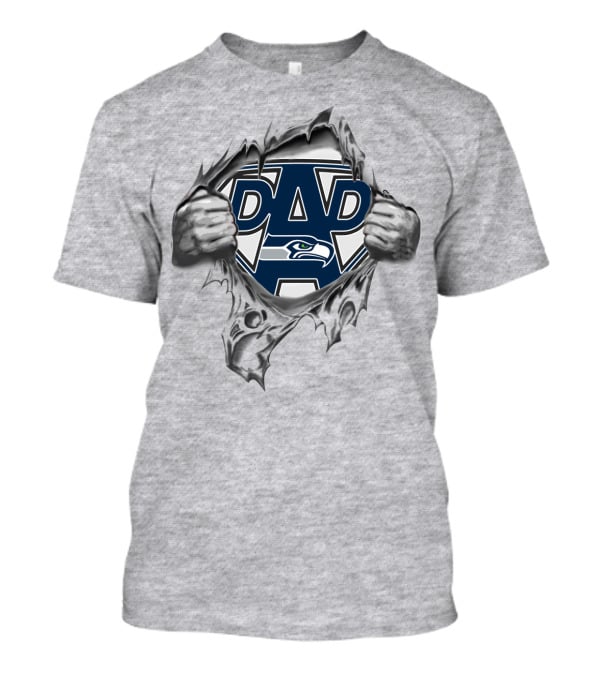 Seattle Seahawks Super Dad Hero Emblem T-Shirt
